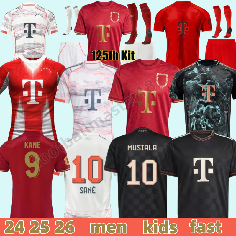 Short sleeve jerseys KANE bAyerNmunicH 24 25 26 MULLER SANE GRAVENBERCH DAVIES KIMMICH 125th Football shirt Men Kids kit