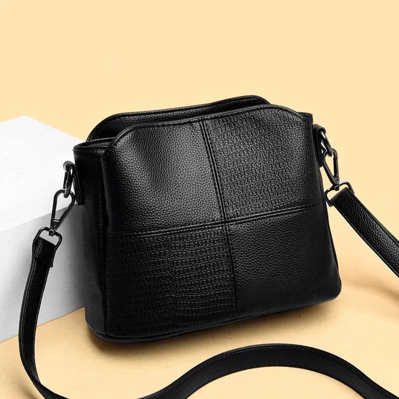 Simple StiTChing Shoulder Bags For Women Soft Leather Crossbody Messenger Bag Phone Purse Lady Handbag CluTCh Y250819
