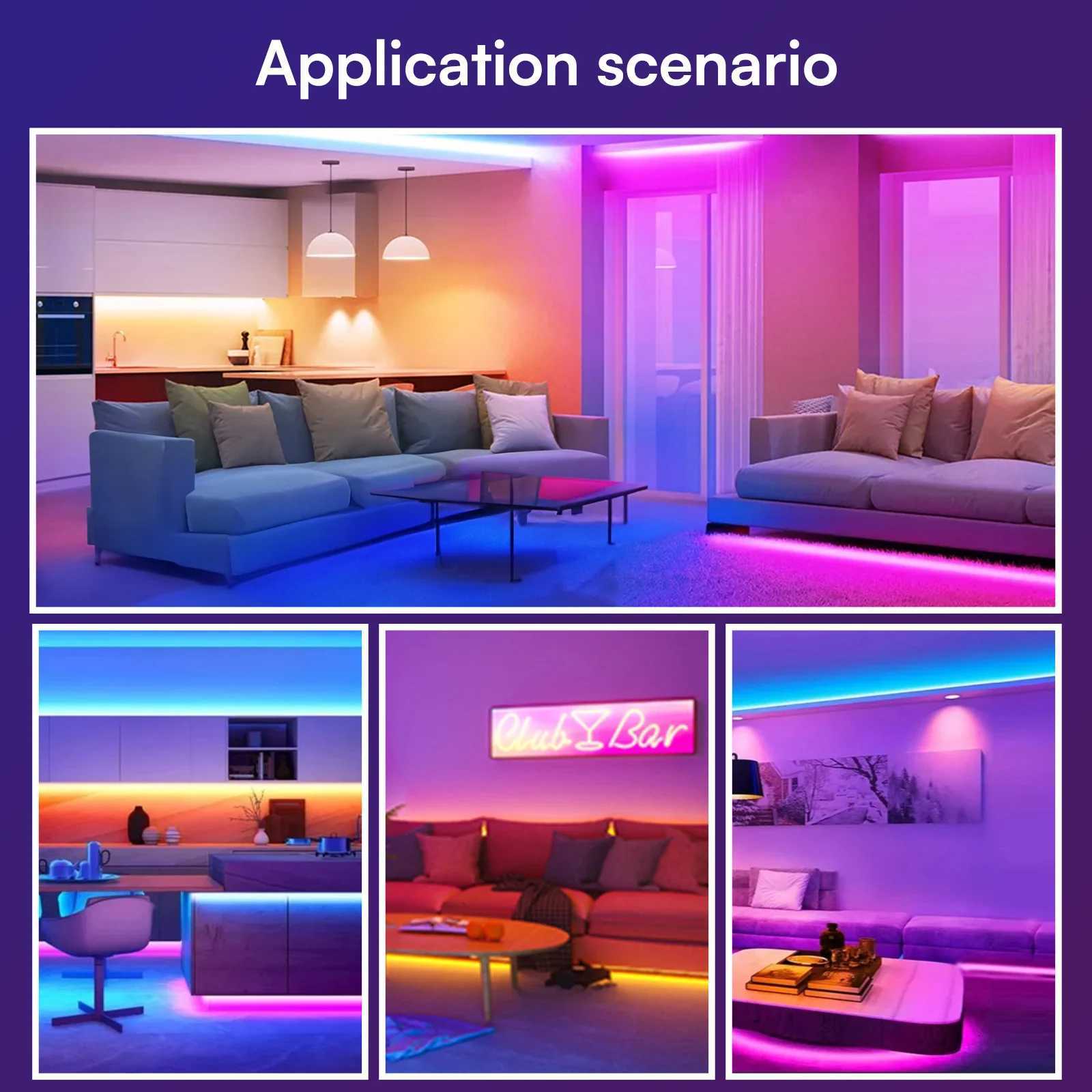 100FT LED Strip Lights for Bedroom Desk indoor Room Bedroom Brithday Gifts RGB Decor with Remote and 24VPower supply H250829