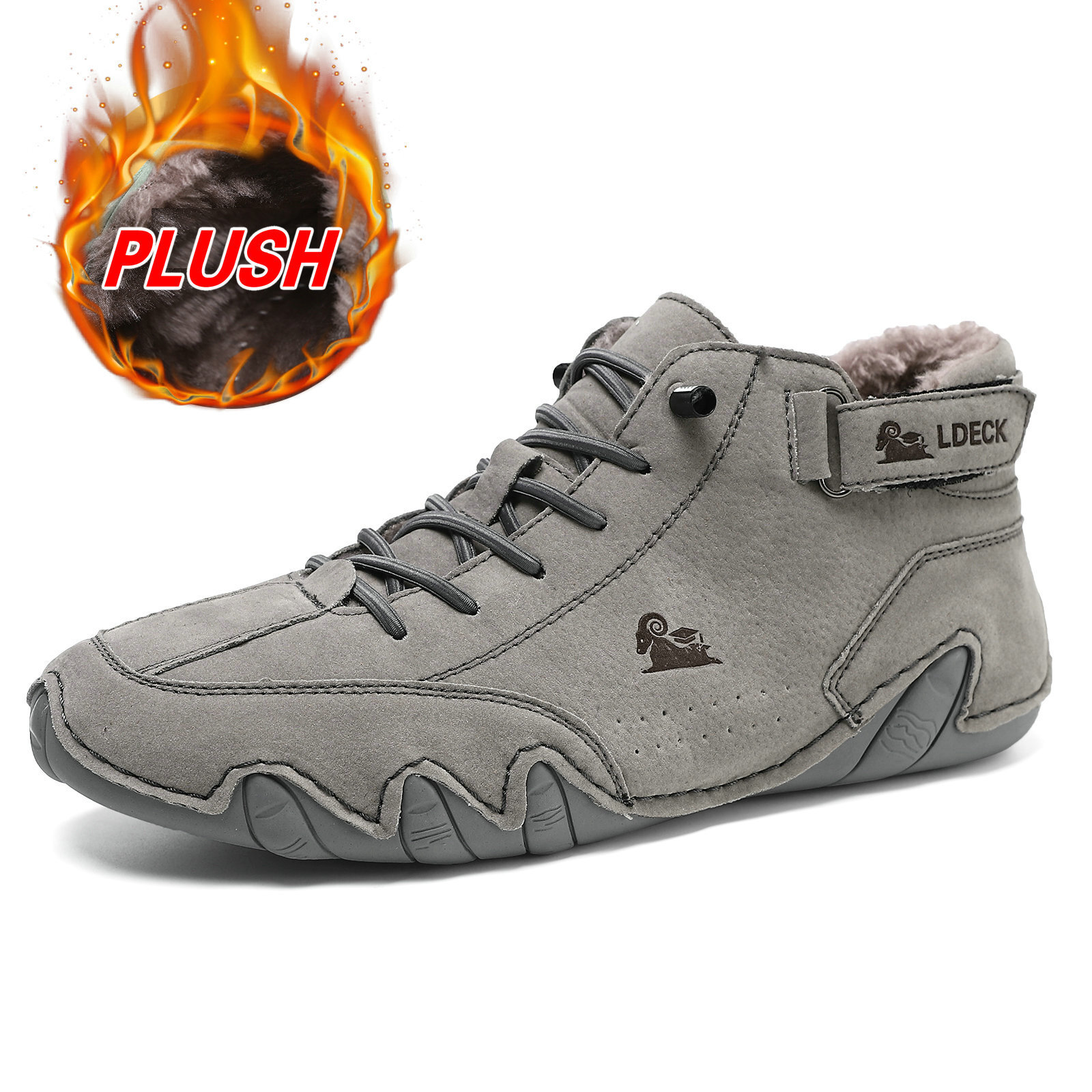 Winter Plush Lined Martin Boots Large Size Octopus Warm Cotton High-top Men's Sports Casual Shoes ddmymoon