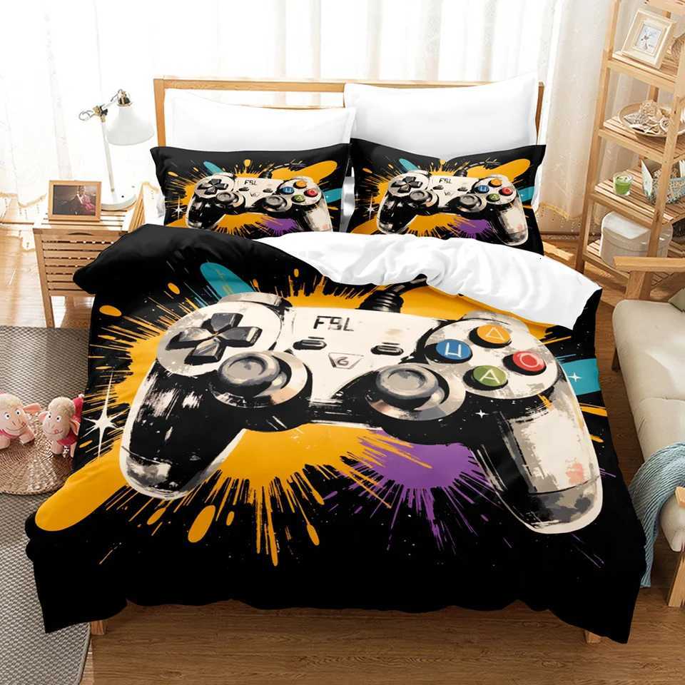 Colorful Graffiti Gamepad Bedding Set Controller Comforter sets bed sheets set King size bedding set Quilt set Bed linen Y250819