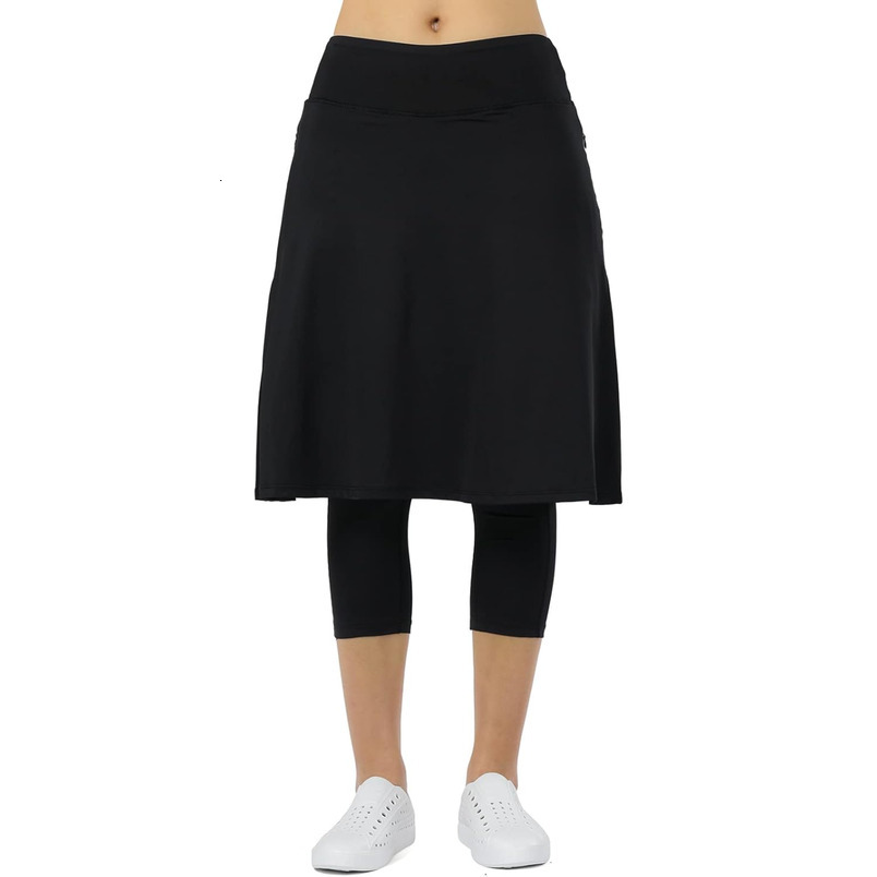 Athletic Knee Length Skirts with Leggings,Skorts Leggings&Skirted Capris Skorts for Women Yoga Pockets
