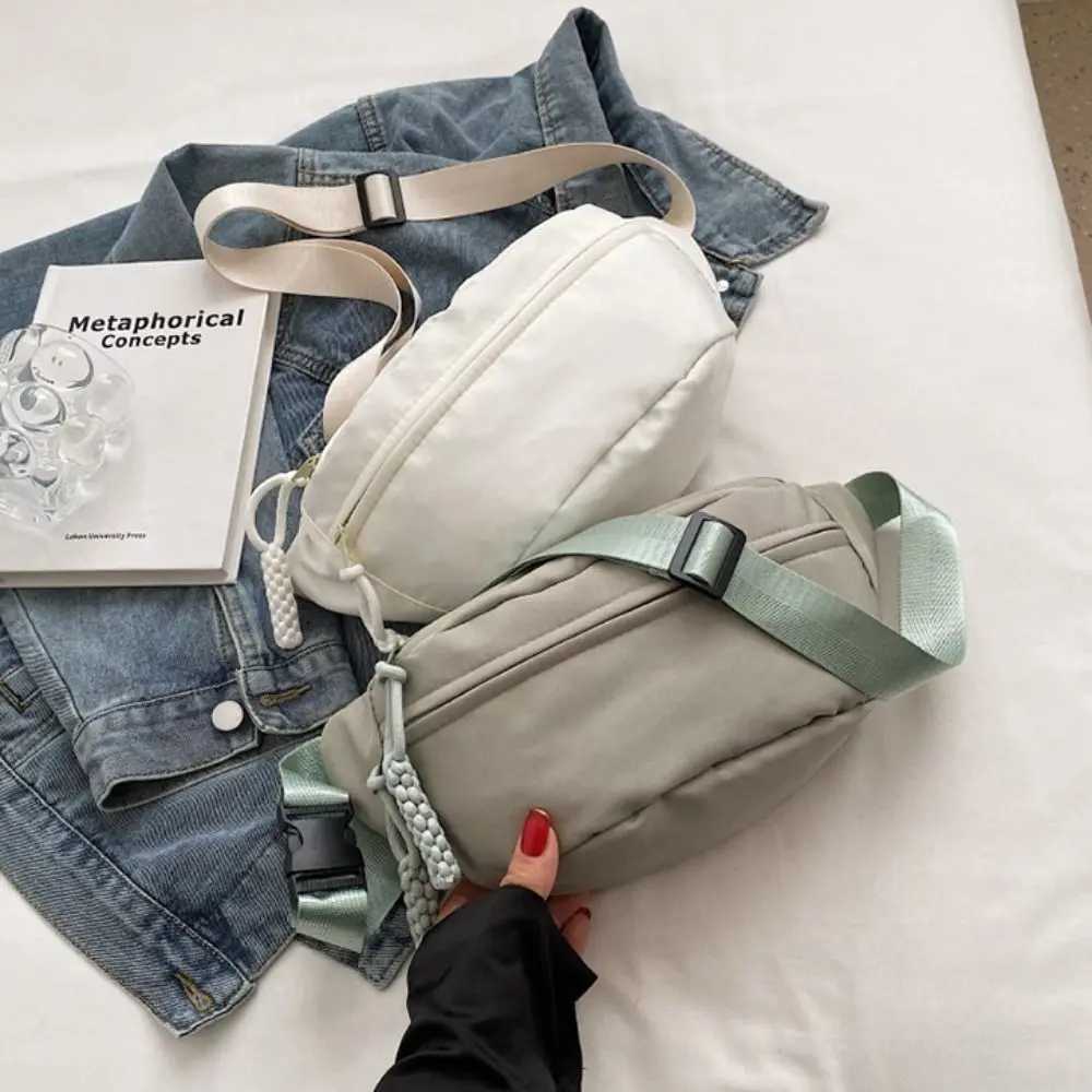 nylon Canvas Crossbody Bag Portable Zipper Korean Style Canvas Chest Bag Message Bag Shoulder Bag Waist Bag Sports Y250819
