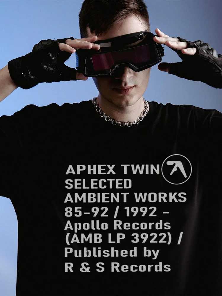 Men T-Shirt Aphex Twin Cotton Graphic Oversized Korean Fashion Short Sleeve Tops Tees Y2k Streetwear Aesthetic Harajuku Clothing Y250819