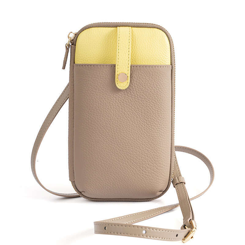 Mobile Phone Bag for Women, Korean and Japanese Style, Fresh Vertical Design, Solid Color, Zipper Mini Shoulder Crossbody Bag, Large Capacity Wallet d