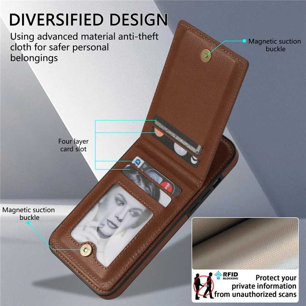 Leather Wallet Case Card Holder Phone Case for IPhone 15 14 13 12 Mini 11 Pro Max XS XR 7 8 Plus SE2020 port Shockproof Cover S27 S250820