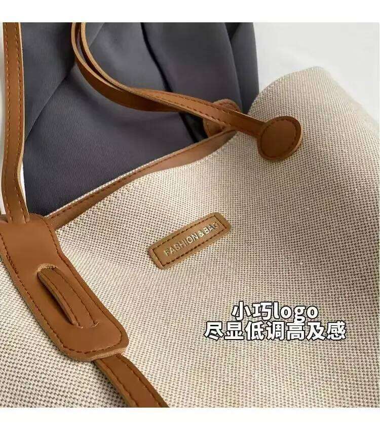 Korean Version Large Capacity Underarm Women New Commuting Tote Versatile Single Shoulder Bag Portable Canvas Bags