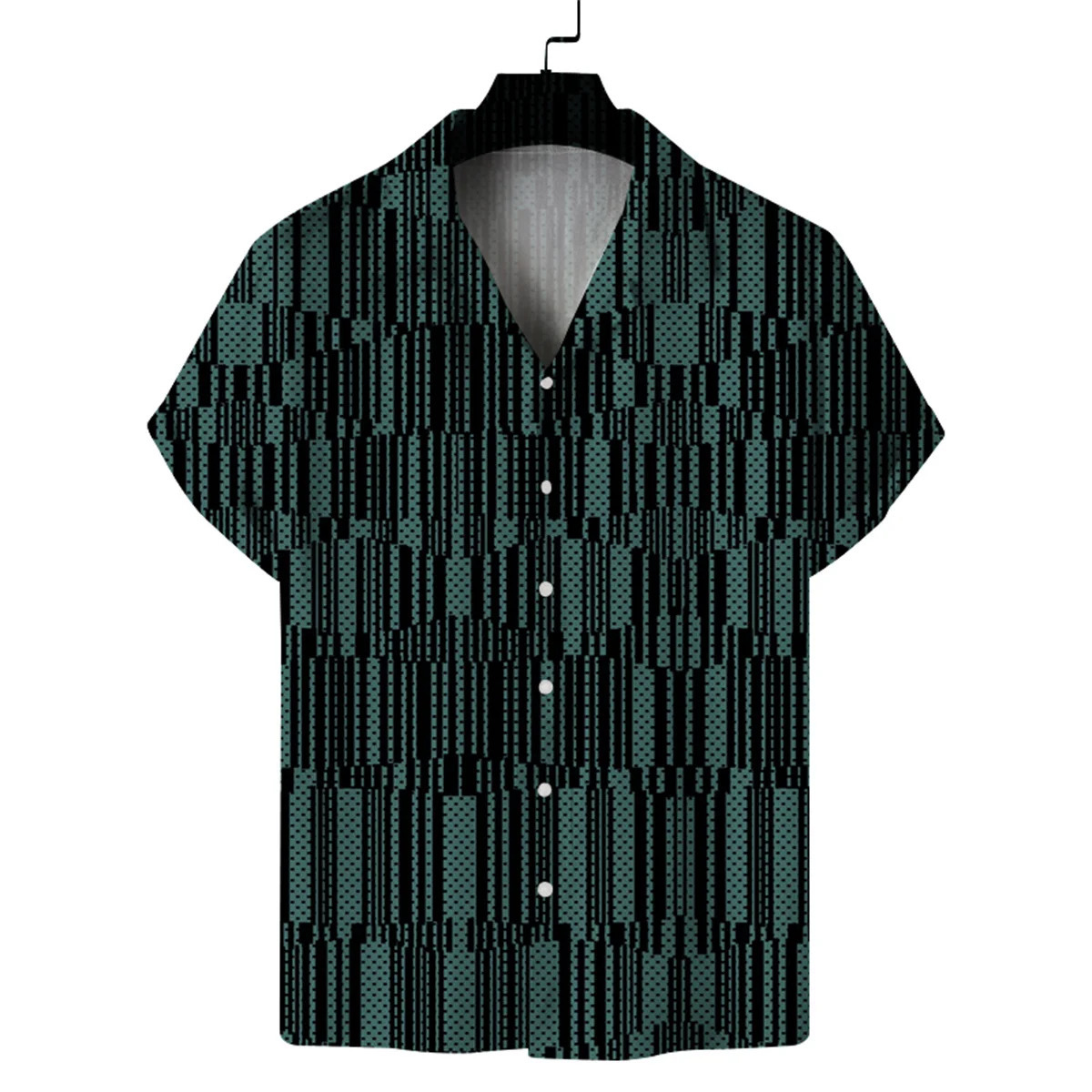 Summer mens personalized shortsleeved shirt printed Cuban casual Hawaiian collar beach 250808