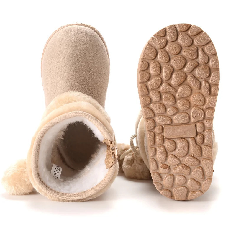 Girls Snow Boots Winter Comfortable Thick Warm Kids Lobbing Ball Children Autumn Cute Boys Princess Shoes 250905