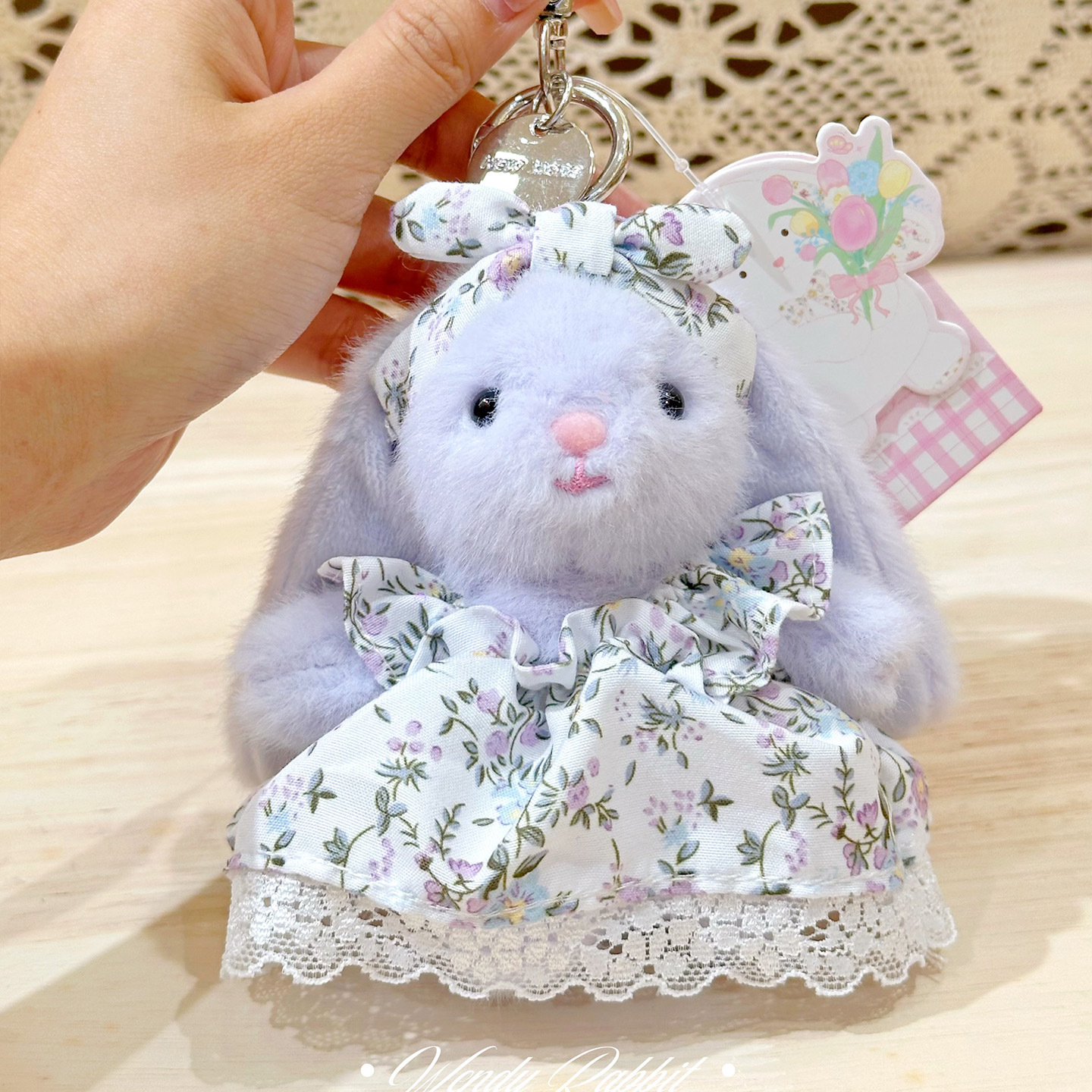Creative Flower Bowknot Plush Keychain Soft Cute Car Key Pendant Cartoon Stuffed Doll Keyring Unisex