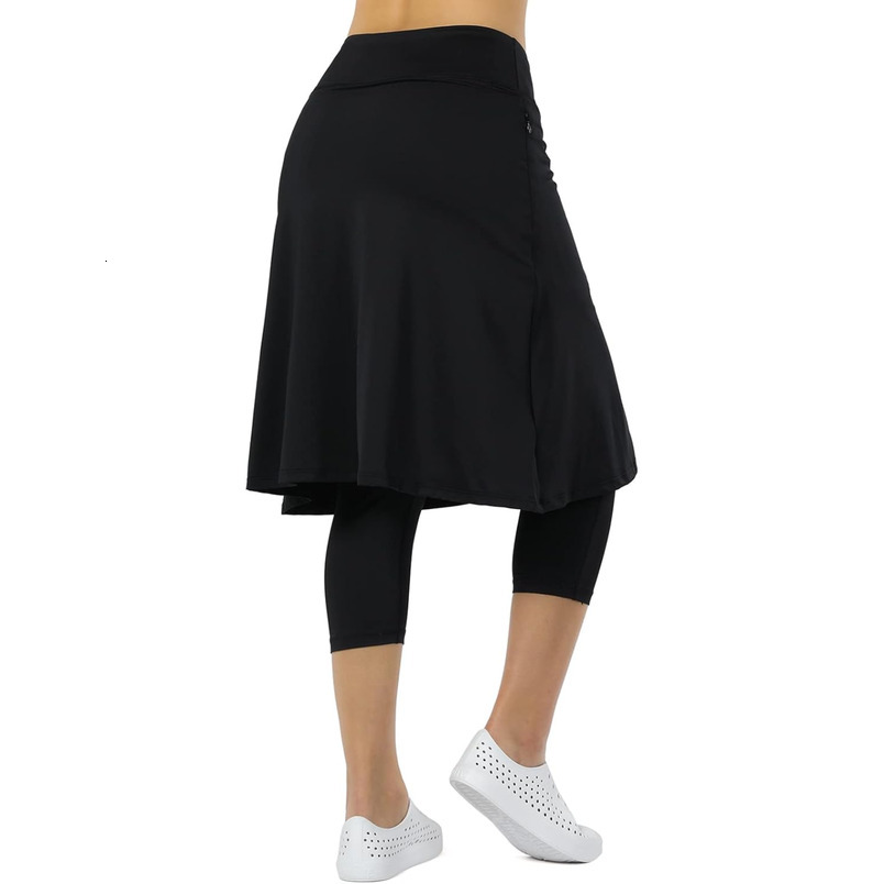 Athletic Knee Length Skirts with Leggings,Skorts Leggings&Skirted Capris Skorts for Women Yoga Pockets