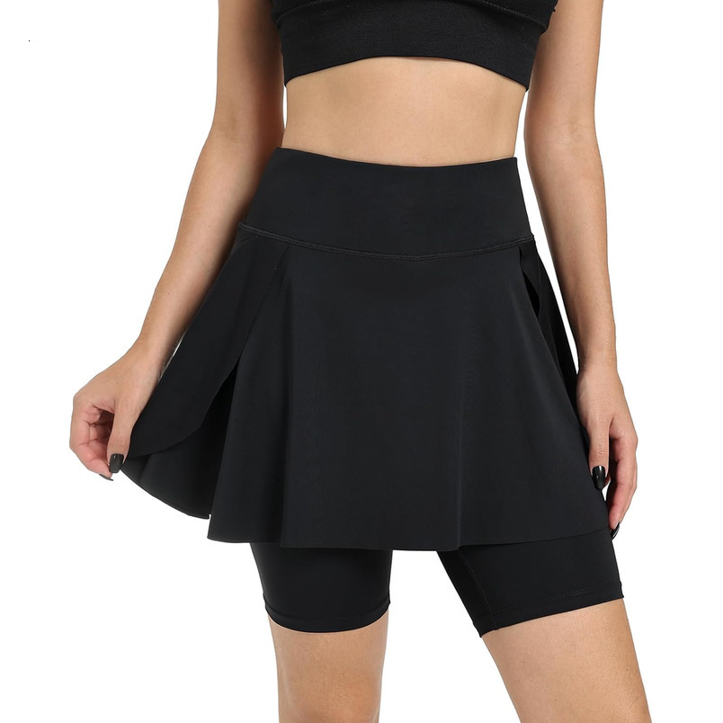 Women Athletic with Legging(Shorts Longer Than Skirs),Women Split Swim Skorts Skirts Pockets