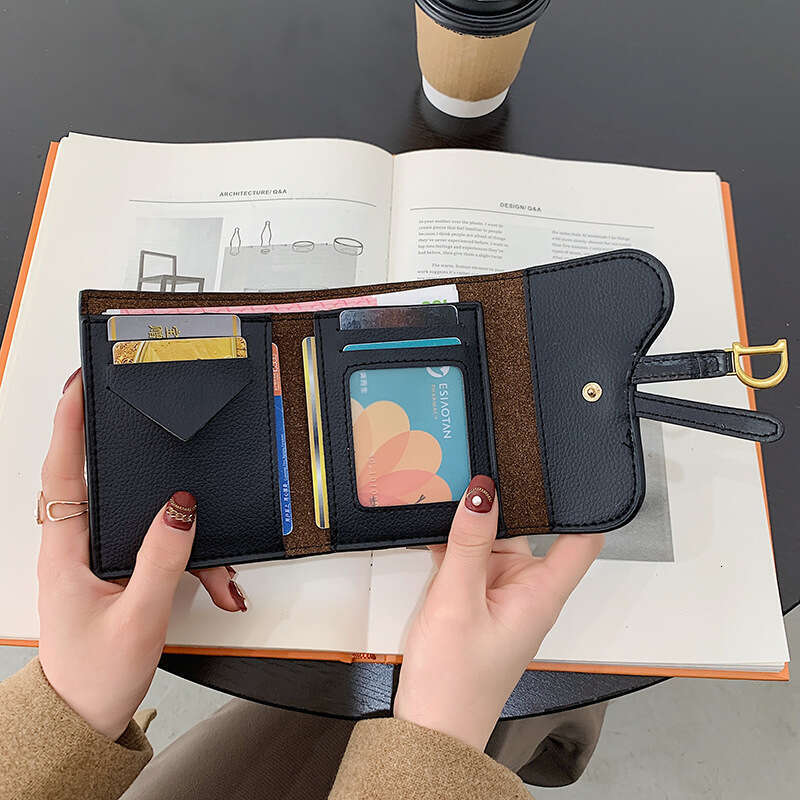 Women's Long and Simple Trendy Buckle Folding Stone Pattern Multi-Card Slot Card Holder Short Small Wallet Coin Purse