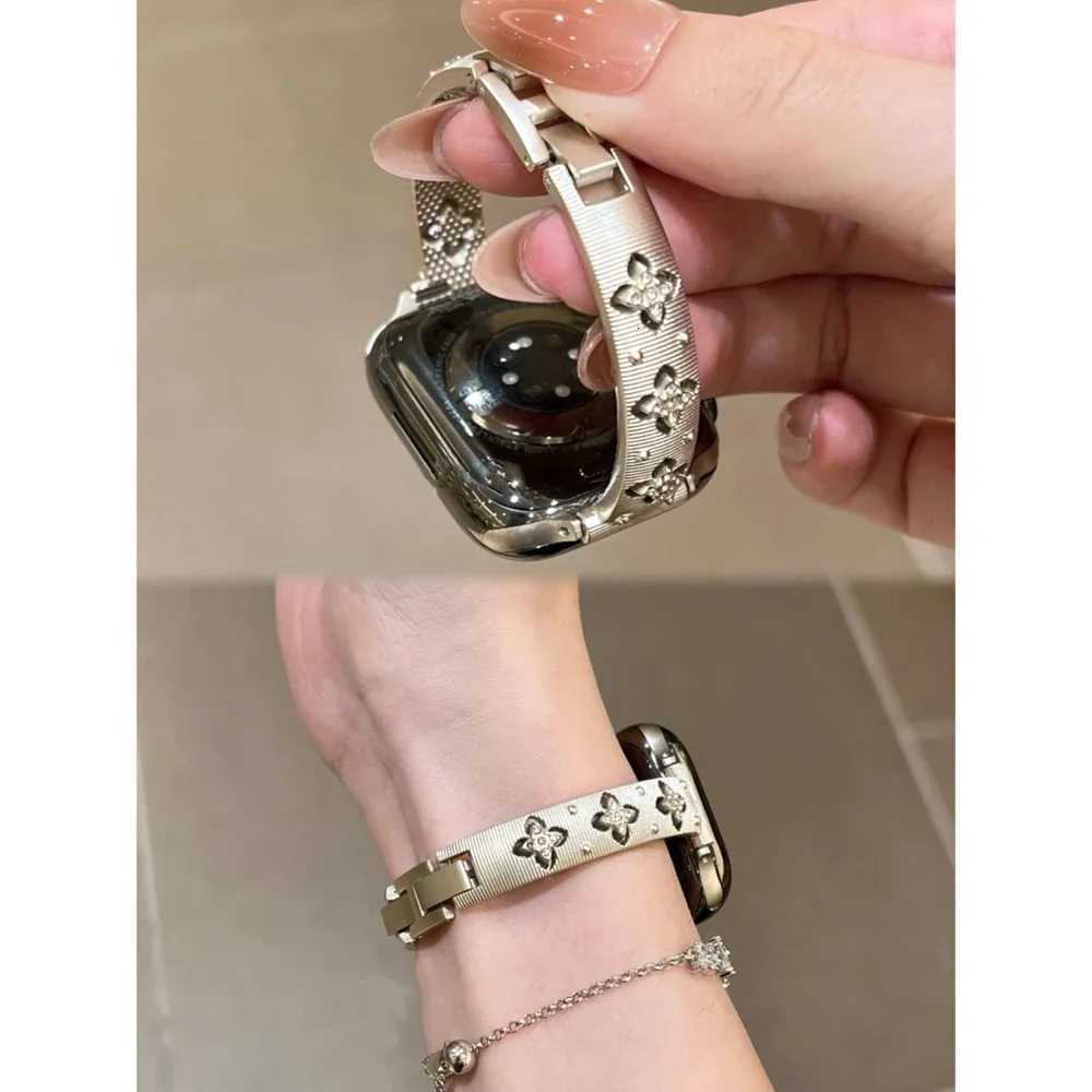 N Bling Stainless Steel Bracelet Link For Watch Band Series 8/7/6/10/9 40mm 41mm 38mm 42mm 44mm 45mm 46mm Strap Y250820