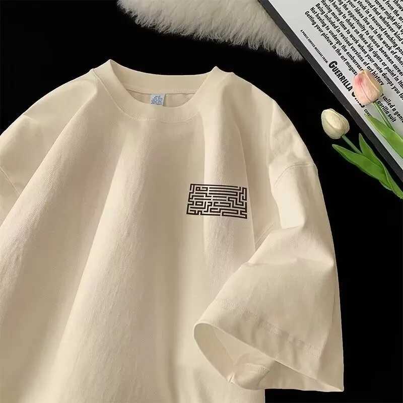 M-8XLMens Oversized Tee Casual Loose Clothes Maze Printed T-shirt Suitable Men Women Y250819