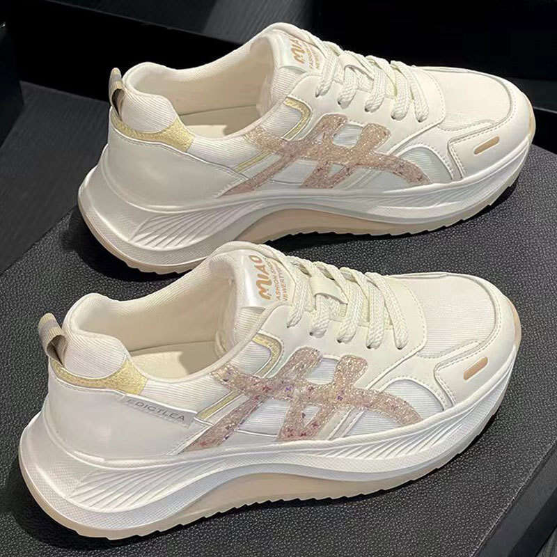 Thick-Soled Color-Block Cortez for Women 2025 New Summer Autumn Breathable Genuine Leather Soft Sole Casual Sports Dad Shoes