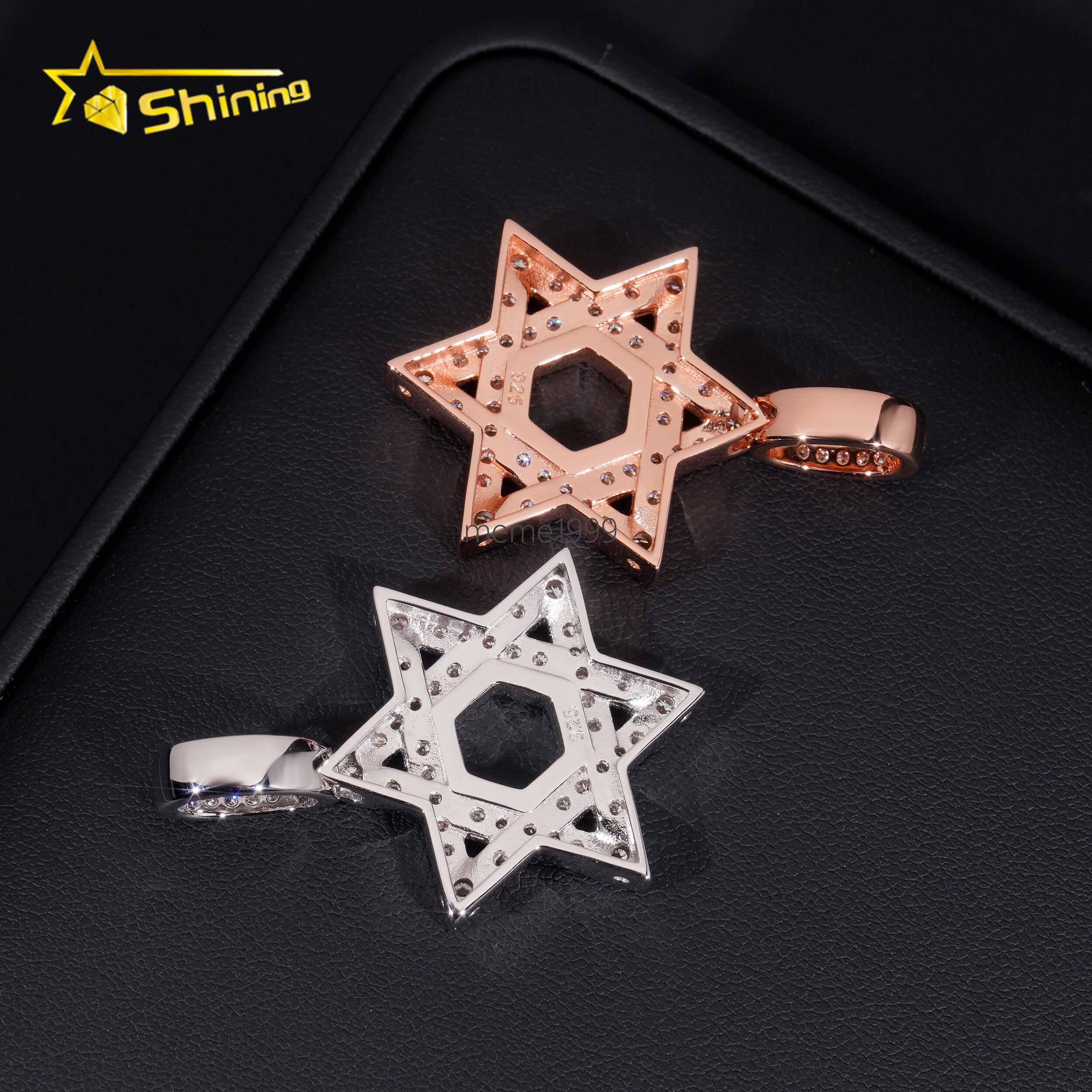 New Arrival Star Shape Charm Pendants 925 Silver Hip Hop Jewelry Men Women GRA Certified VVS Moissanite Pendant Necklace