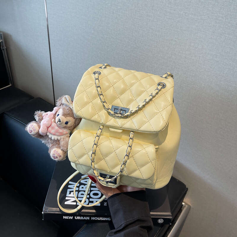 Bucket Drawstring Bag for Women Korean Bags Version Ins Trendy Fashion Small Chanel Style Quilted Backpack Designer 2025 Spring High-end Feel