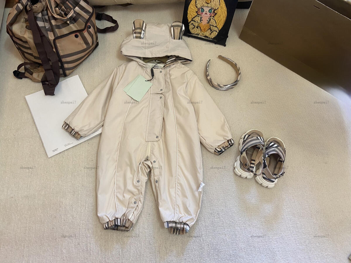 Top baby jumpsuit Animal Ear Decorations infant romper designer toddler clothes Adding velvet newborn bodysuit A378X11N101