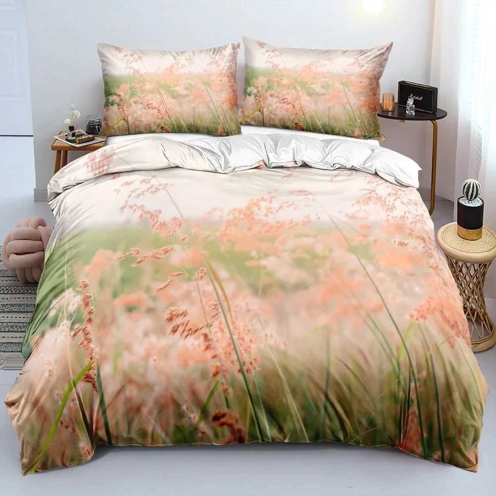 ic Duvet Cover Sets Flower Blue Gold KingQueenFullTwin Double Quilt Covers cases Bed Linens Bedding Set 260x220cm Y250819
