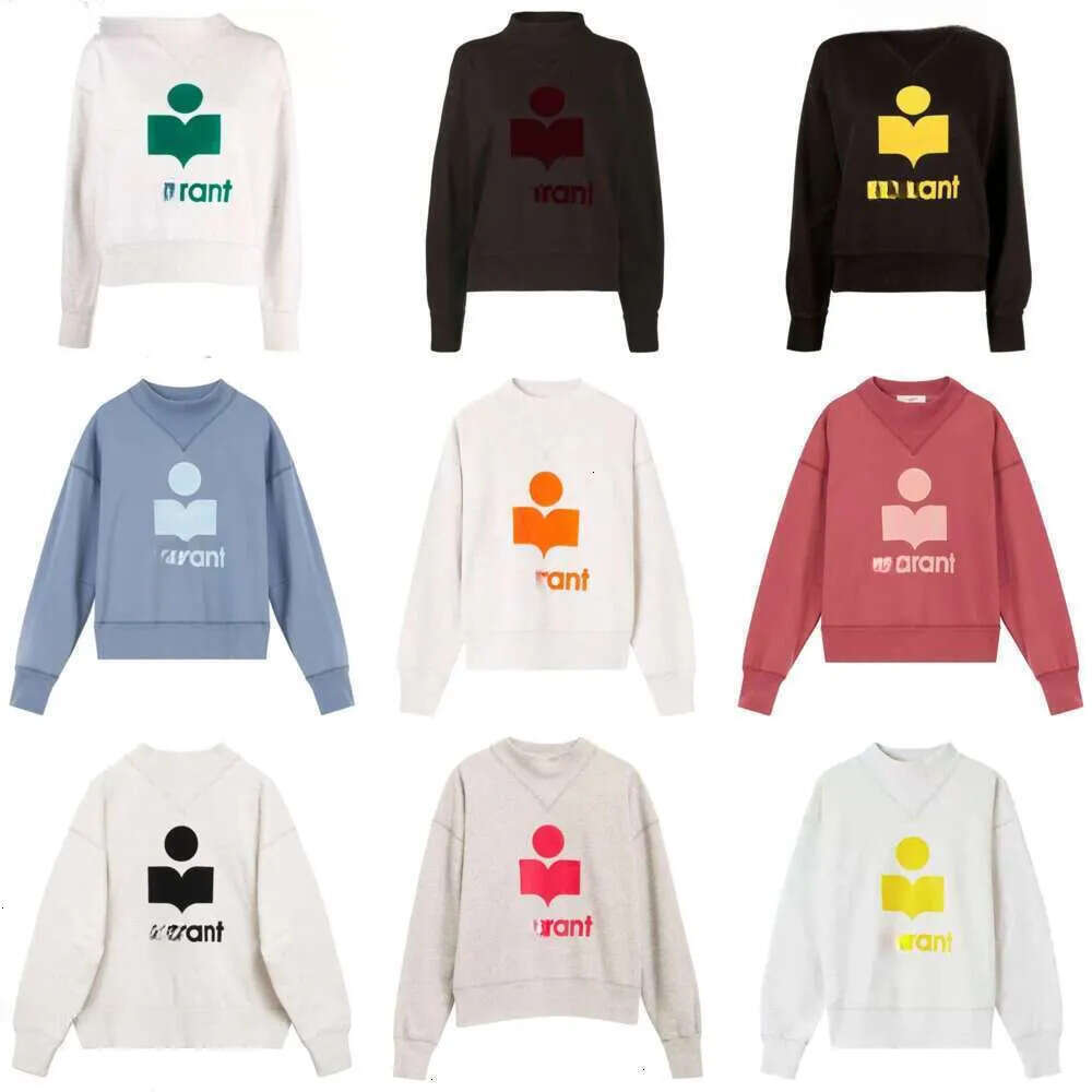 Marats Early Spring Marat Women New Product Designer Cotton Isabel Hooded Sweatshirt Tn High Quty Letter Pattern Print Neck Loose Pullover Hoodie Sweater Tops 2Ed