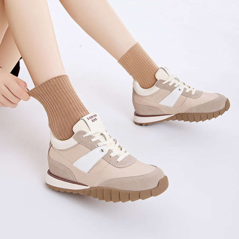 Miss Zhao Same Style Women's Dad 2024 Autumn New Height Increase 7.5cm Dexun Color Block Versatile Forrest Gump Shoes