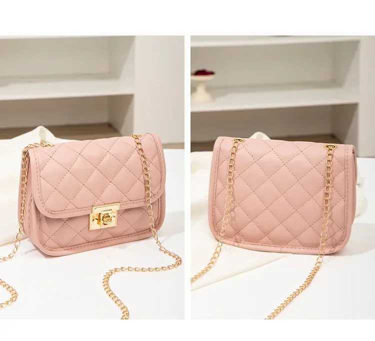 New Fashion Female Shoulder Bag Rhombus Embroidered Solid Color Chain Womens Shoulder Crossbody Casual Trendy Phone Bag Y250819