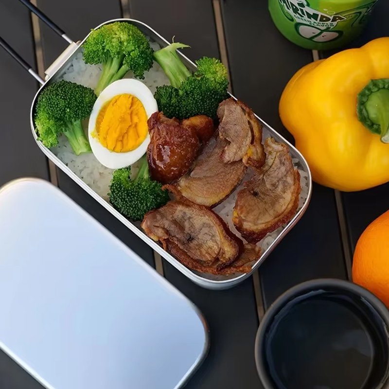Portable Outdoor Cookware-Square Aluminum Alloy Lunch Box for Camping Picnics Travel for Outdoor Cooking