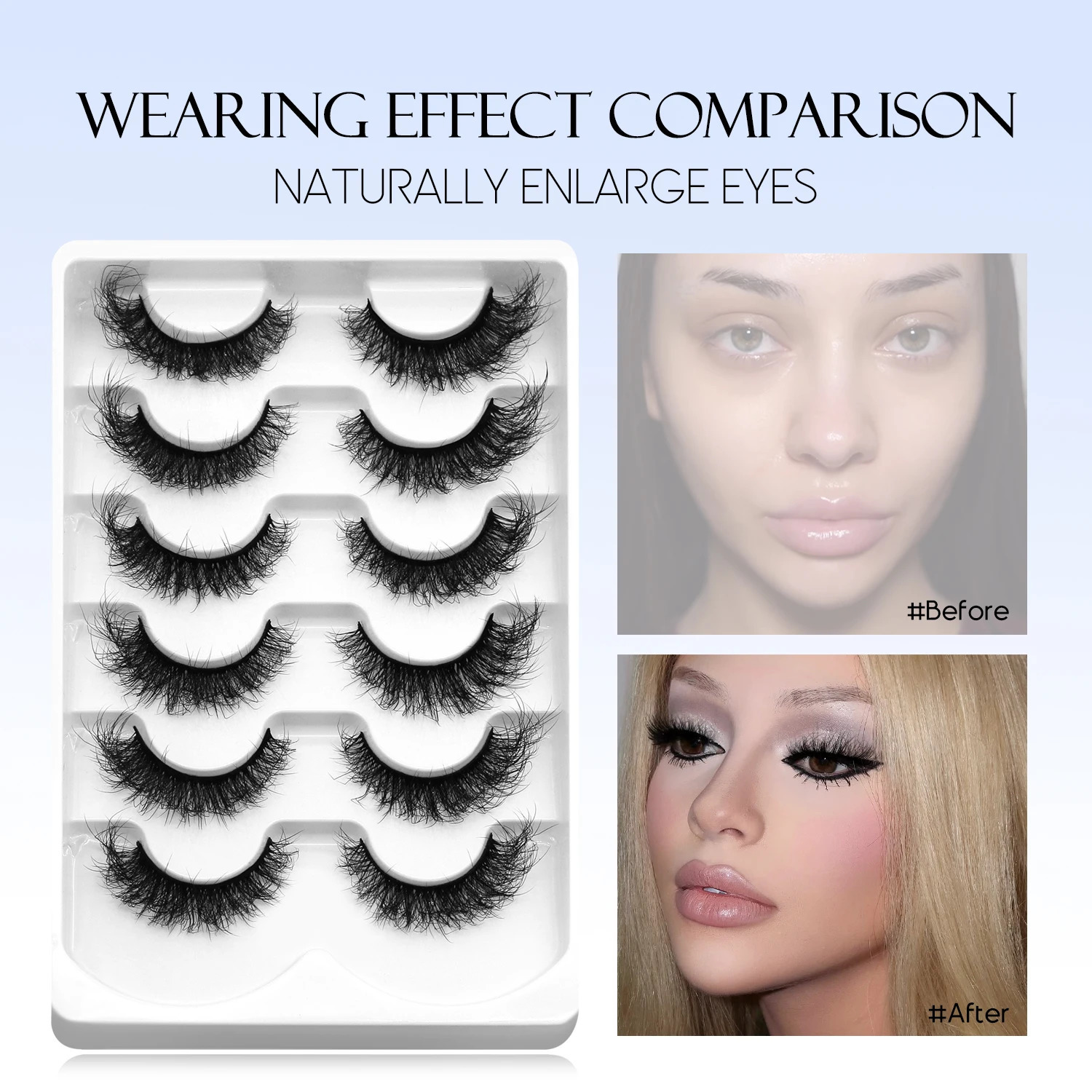 GROINNEYA 5D Fluffy Eyelashes Cat Eye Lashes Natural Fullness Soft Curly Thick Long Lasting Eyelash Makeup 250811