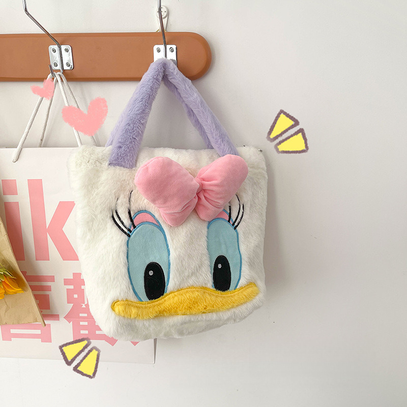 Free Shipping Designer Luxury Plush Cartoon Women's Shoulder Bag Cute Pink Bow Handbag Casual Armpit Bag Zipper Shopping Bag