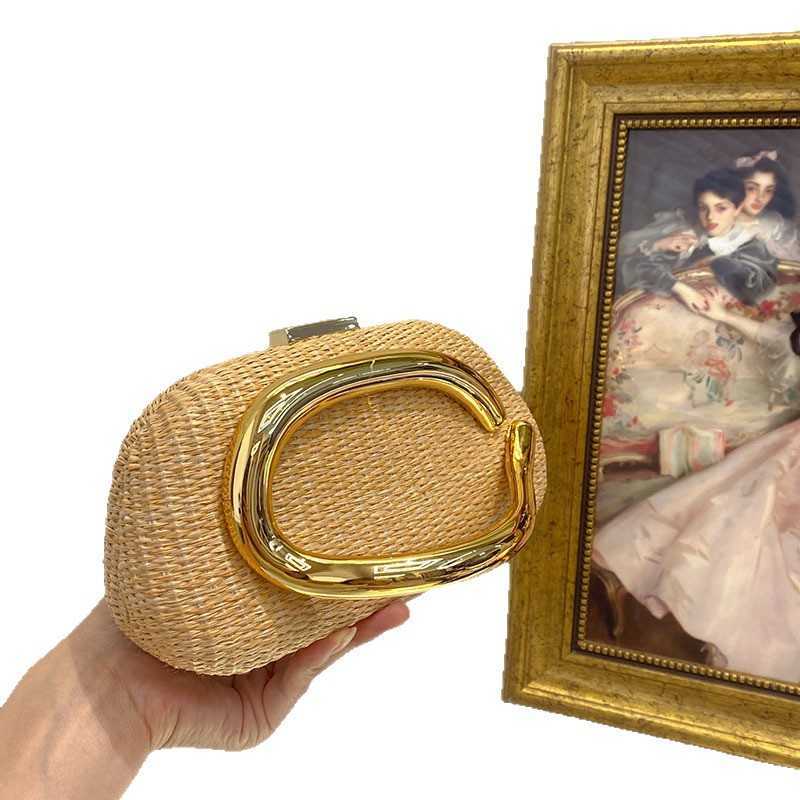 Simple and Luxurious New Women's Bag Plaid Evening Bag Ladies' Dress Clutch Decorative Single Shoulder Crossbody Bag