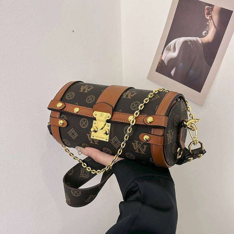 Bags For Woman Fashion Women's Round Bucket Print Pu Leather Tote Bag Shoulder Designer Bags Bolsos De Mujer