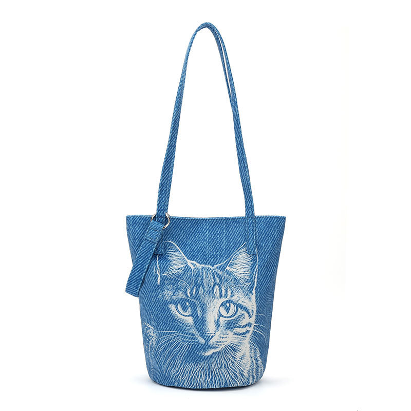 2025 Autumn New Original Retro Leopard Pattern Handbag Canvas Bucket Bag Cute Commuter Portable Women's Shoulder Bag Women's Crossbody Bag D