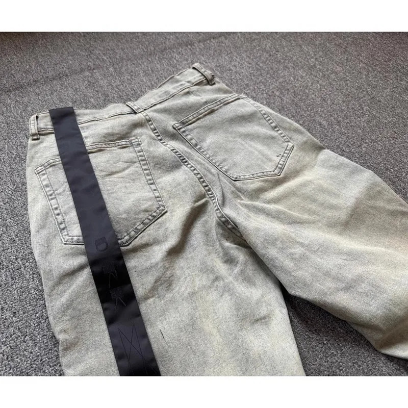 Rick Washed Blue Zipper Pocket Fit slim fit PANT Jeans Cotton Denim Pants Comfort Casual Size S M L XL #B4 250820