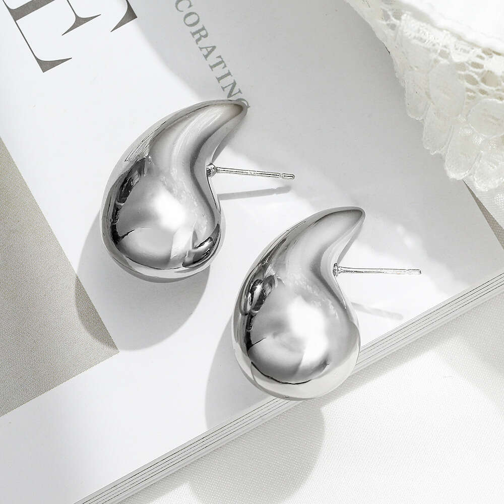 Copper Gold-Plated Water Drop Designer for Women INS Niche High-End Simple Earrings Ear Jewelry