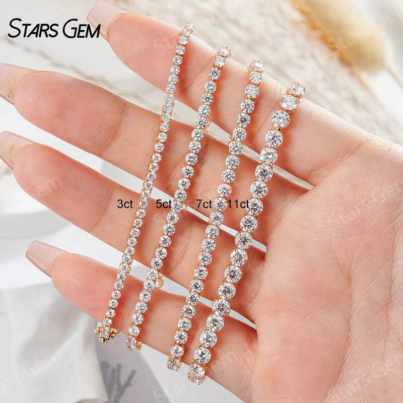 Starsgem 14K Solid Gold Tennis Bracelet with Ethereal Lab Grown Diamonds Elegant Jewelry Diamond Bracelets Bangles Collection
