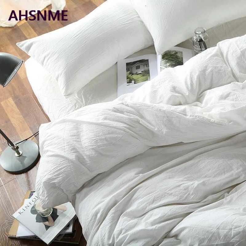 AHSNME 100% Cotton bed linen Super Soft Bedclothes Bedcover Cool Summer White Duvet Cover comforter bedding sets Y250819