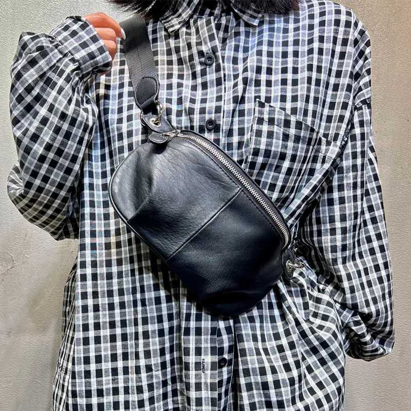 Natural Leather Crossbody Bags For Women Real Genuine Leather Shoulder Bag Vintage Solid Color Designer Female Travel Chest Bags Y250819