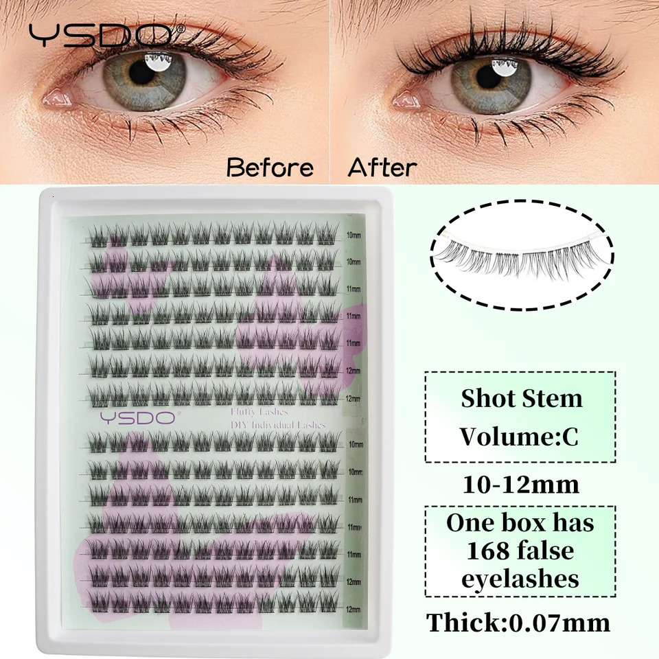 YSDO 1014 Rows Natural Eyelash Premade Volume Fans Individual Lashes Mink False Eyelashes Cluster Makeup Cilia 250811
