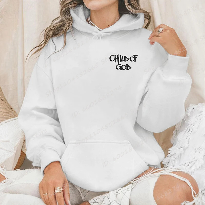 I Am A God Child Letter Print Hoodies Christian Sweatshirts Hooded Pullover Pray The Lord Sweatshirt Womens Clothing 250818