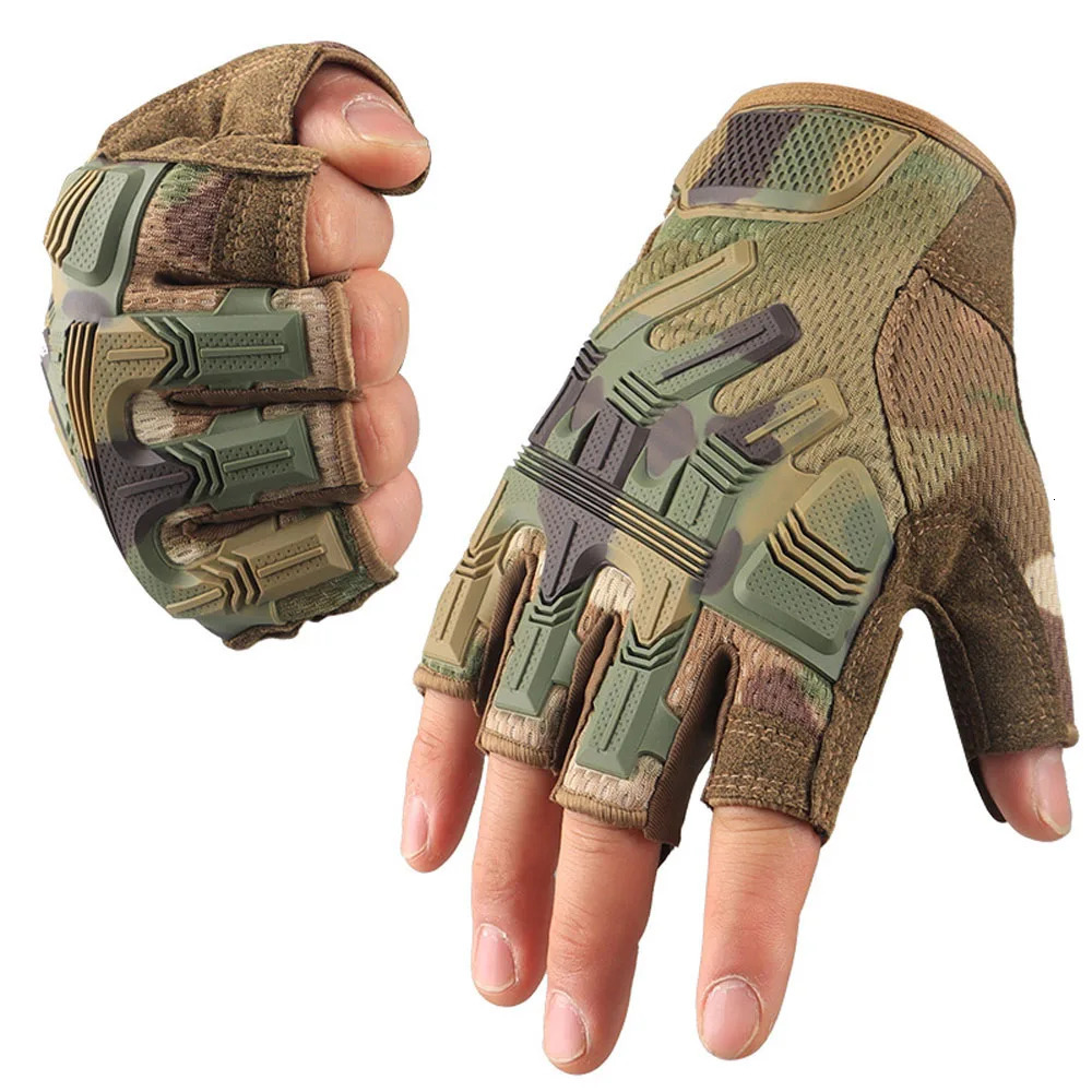 Tactical Fingerless Gloves Sports Airsoft Combat Paintball Shooting Hunting Driving Work Nonslip Antisweat Half Finger Men 250811