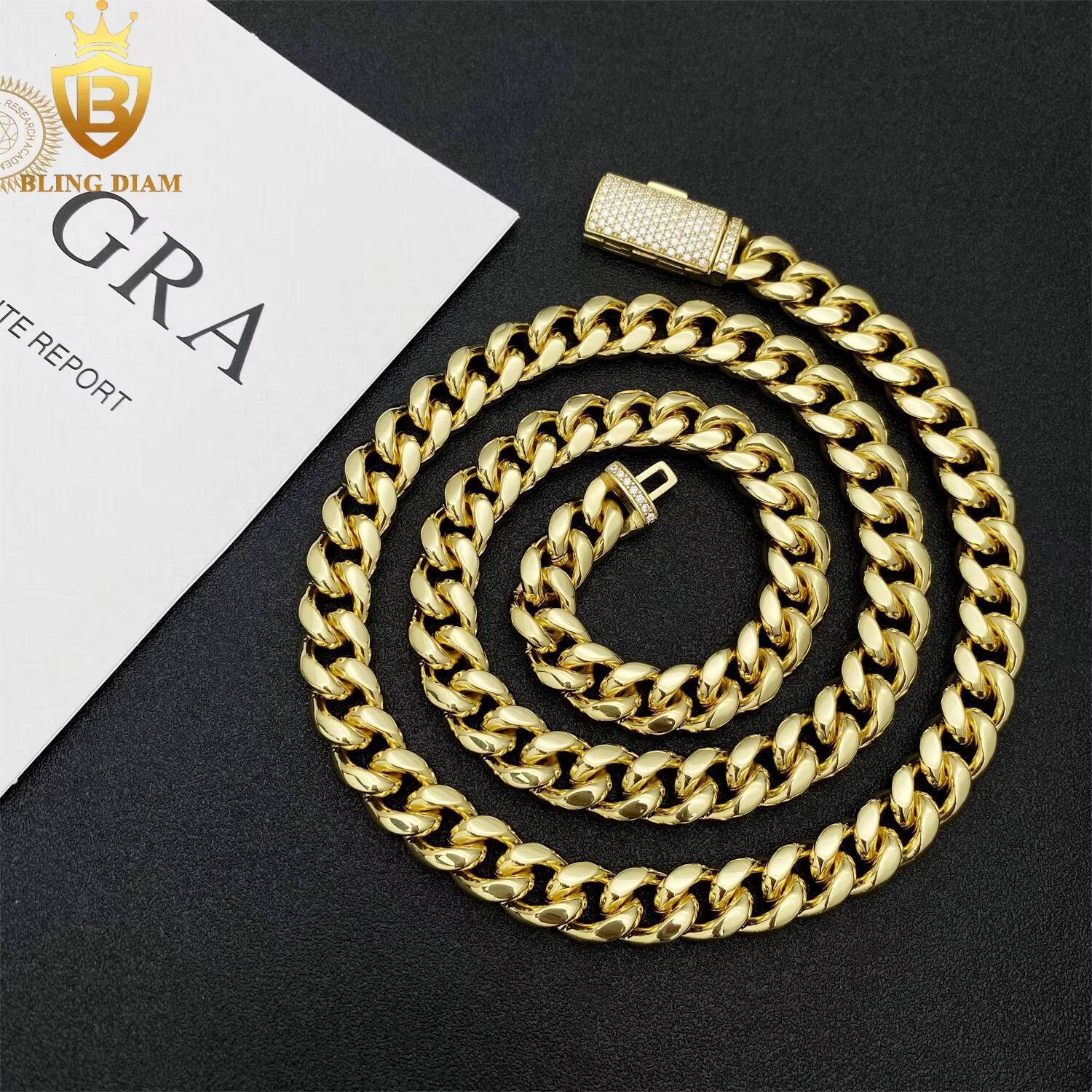 10mm Hip Hop Jewelry Cuban Link Chain 925 Sterling Silver Vvs Moissanite Iced Out Gold Plated Bracelet Necklace