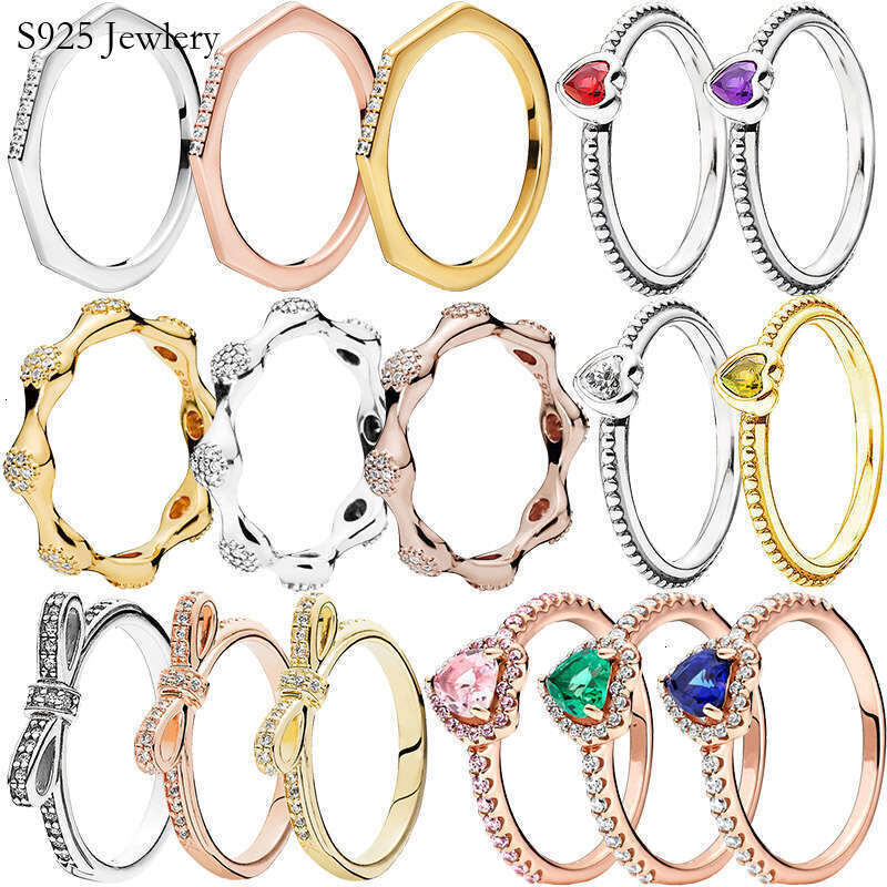 Fashion ring 925 Sterling Silver Sparking Promise Elevated Heart Bow Halo Clear Zircon CZ Rings For Women Wedding Jewelry Gift designer rings for wome