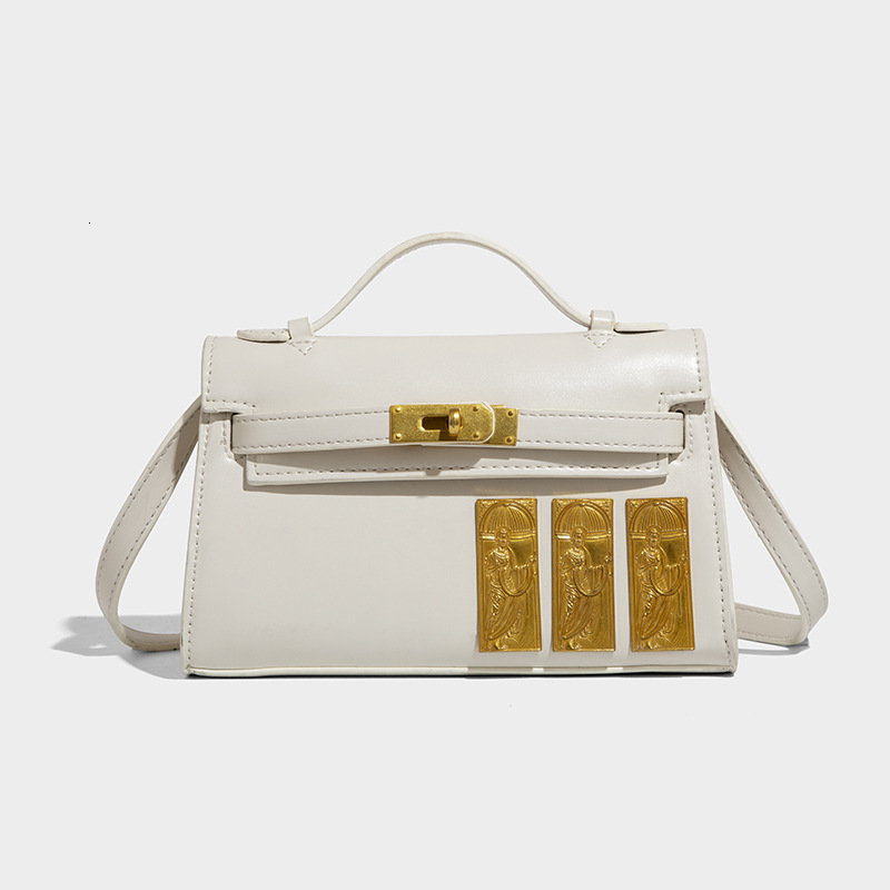 Free Shipping Designer Luxury New Women's Kelly Bag Versatile One Shoulder Underarm Bag Premium Retro Handheld Black Gold Embossed Stick Bag