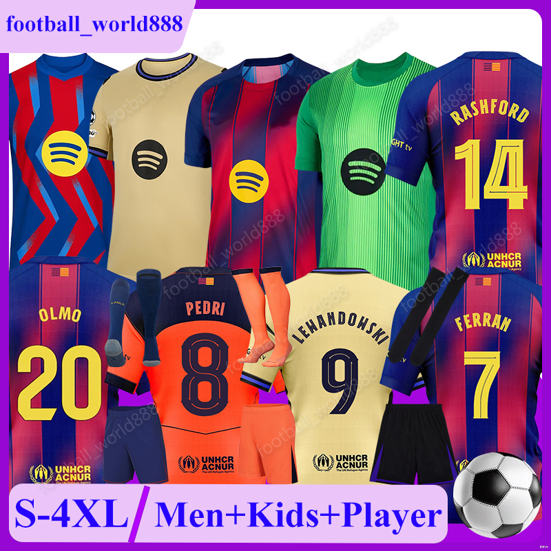 XXXL 4XL BaRcEloN 25 26 Soccer Jerseys LAMINE YAMAL RASHFORD 2025 Bar camiseta LEWANDOWSKI football shirts PEDRI GAVI RAPHINHA BALDE KOUNDE Men Kids Kit Socks Sets