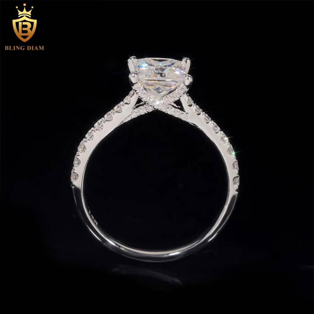 14K White Real Gold VVS Moissanite Engagement Wedding Custom Rings Luxury Rings for Women