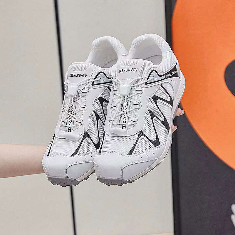 2025 Summer New Outdoor Sports Hiking for Women Genuine Leather Mesh Breathable Casual Running Dad Shoes Non-Slip