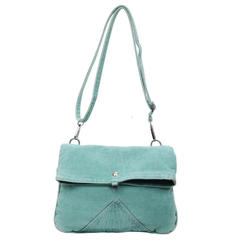 2025 autumn lazy style large capacity Japanese washed denim canvas bag women's crossbody bag women's artistic casual crossbody bag women