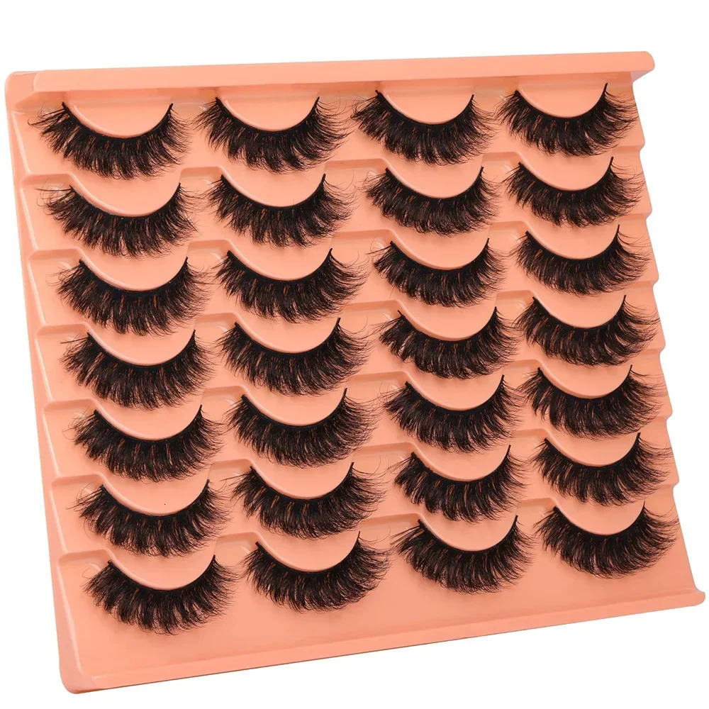 14 Pairs Natural Look False Eyelashes Thick Fluffy Faux Mink Lashes Pack Cat Eye that Like s Black 250811
