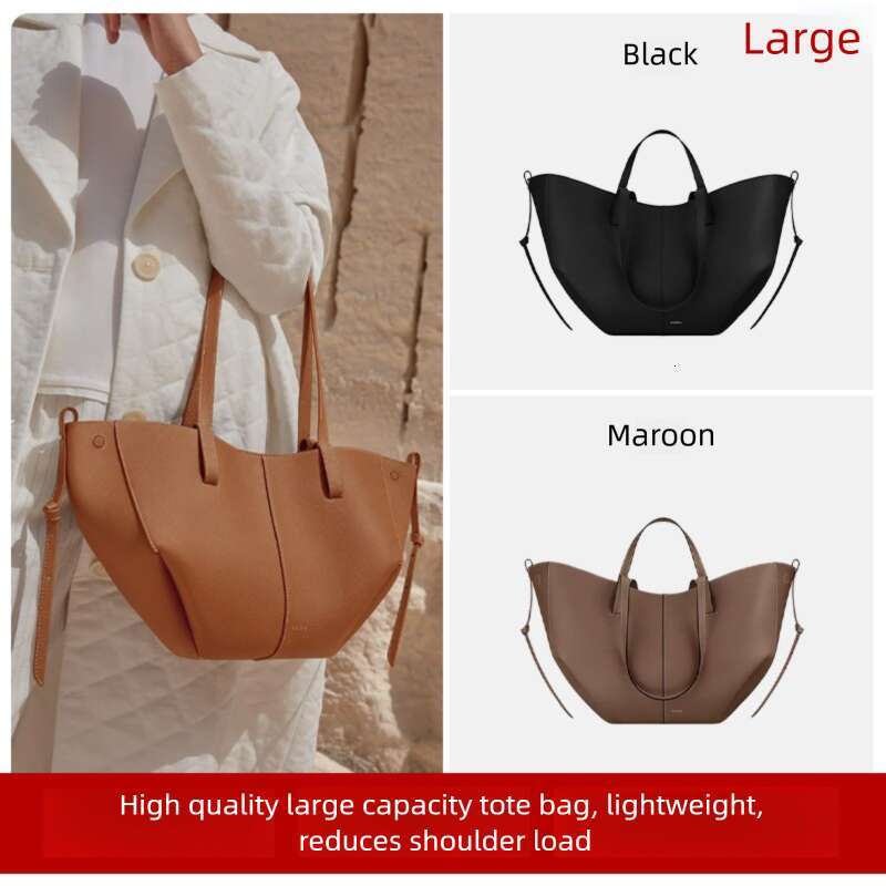 Shoulder Bag Designer Tote for Women Niche Large Capacity Genuine Leather Commuter Handbag